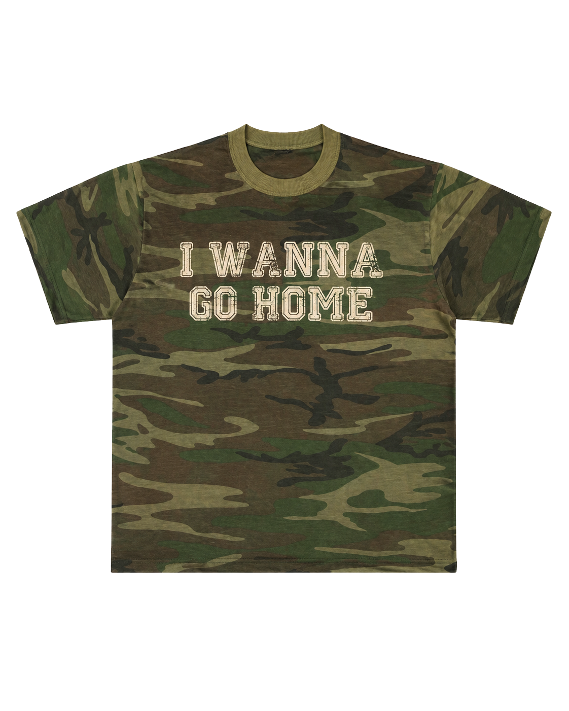 I WANNA GO HOME CAMO TEE